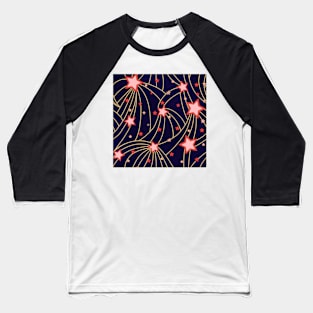 Fun Stars Orange and Black Baseball T-Shirt